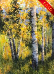 "Glowing Grove," 24 x 18 inches, Oil. Sold.
