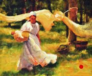 "Wash Day," 10 x 12 inches. Oil. Sold.
