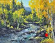 "Along the Stream," 14 x 18 inches. Oil. Sold.