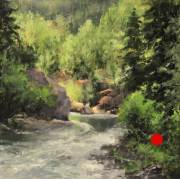 "Around the Bend," 12 x 12 inches. Oil. Sold.
