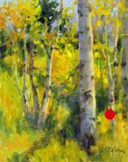 "Aspen Meadow," 10 x 8 inches. Oil. Sold.