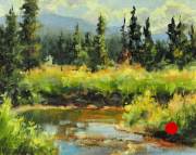 "Bend in the River," 8 x 10 inches, oil. Sold.