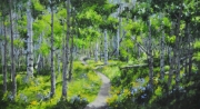 "Columbine Jungle," 20 x 36 inches. Oil. Sold.