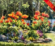 "Dancing Poppies,"  16 x 20 inches, Oil. Sold.