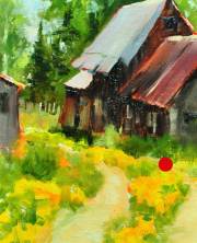 "Dandelions Gone Wild," 10 x 8 inches. Oil. Sold.