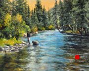 "Fishin' Hole," 24 x 30 inches. Oil. Sold.