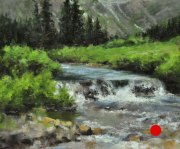 "High Mountain Stream," 10 x 12 inches. Oil. Sold.
