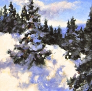 "Nature's Glitter," 8 x 8 inches. Oil. Sold.