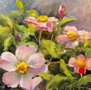"Old Fashioned Roses," 8 x 8 inches, Oil. Sold.