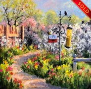 "Spring Explodes," 10 x 10 inches, Oil. Sold.