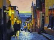 "Strolling at Sunset," 18 x 24 inches. Oil. Sold.