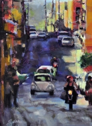 "Sunday Ride," 12 x 9 inches. Oil. Sold.