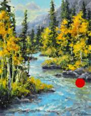 "Taylor River," 14 x 11  inches. Oil. Sold.