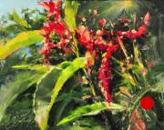 "Tropic Flowers," 8 x 10  inches. Oil. Sold.