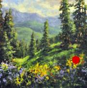 "Wildflower Season," 12 x 12  inches. Oil. Sold.