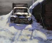 "Winter Break," 10 x 12 inches. Oil. Sold.