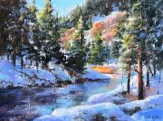 "Winter Solstice," 9.25 x 9.5 inches, Oil.