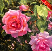 "Rose Garden," 12 x 12 inches, Oil.
